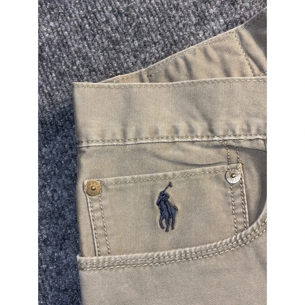 Polo Ralph Lauren Chino Pants Mens 36/30 Beige Pony Logo Flat Front Straight Leg